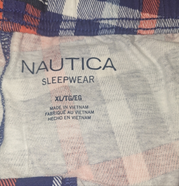 Nautica Men's Blue And Orange Sleep Shorts - Picture 2 of 4